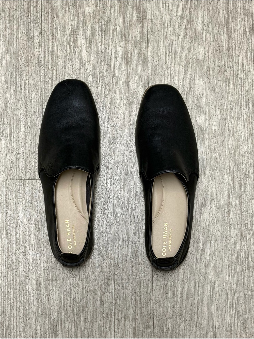 Cole Haan Black Leather Slip-On Loafers